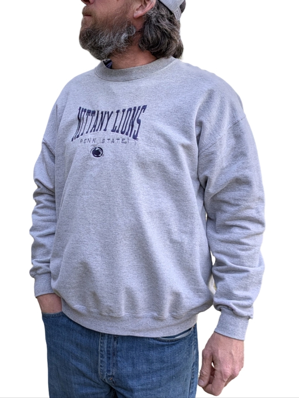90s/00s Nittany Lions Gray Crewneck Vintage Embroidered Sweatshirt